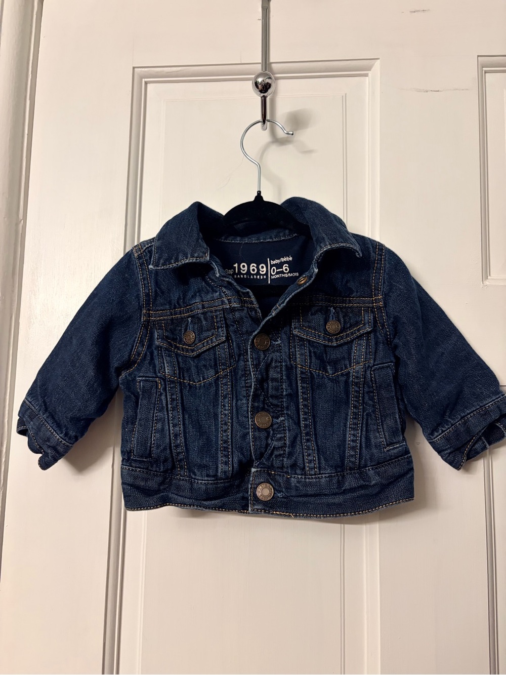 GAP Dark Blue Denim Baby Jacket Jersey Lined